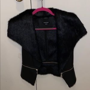 bebe Black Faux Leather Vest